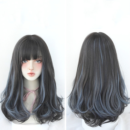 Wig Female Long Hair Highlighting Gradient Big Wave Hair Cover Comfortable Natural Full Shoulder Hair(Black Tea Pick Haze Blue 53CM)
Wig Female Long Hair Highlighting Gradient Big Wave Hair Cover Comfortable Natural Full Shoulder Hair(Black Tea Pick Haze Blue 53CM)
