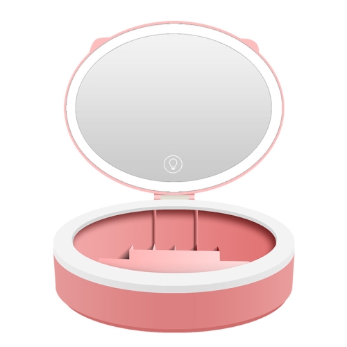 Desktop LED Makeup Mirror Storage Box Desktop Three-color Fill Light Portable Mirror(Pink)
Desktop LED Makeup Mirror Storage Box Desktop Three-color Fill Light Portable Mirror(Pink)