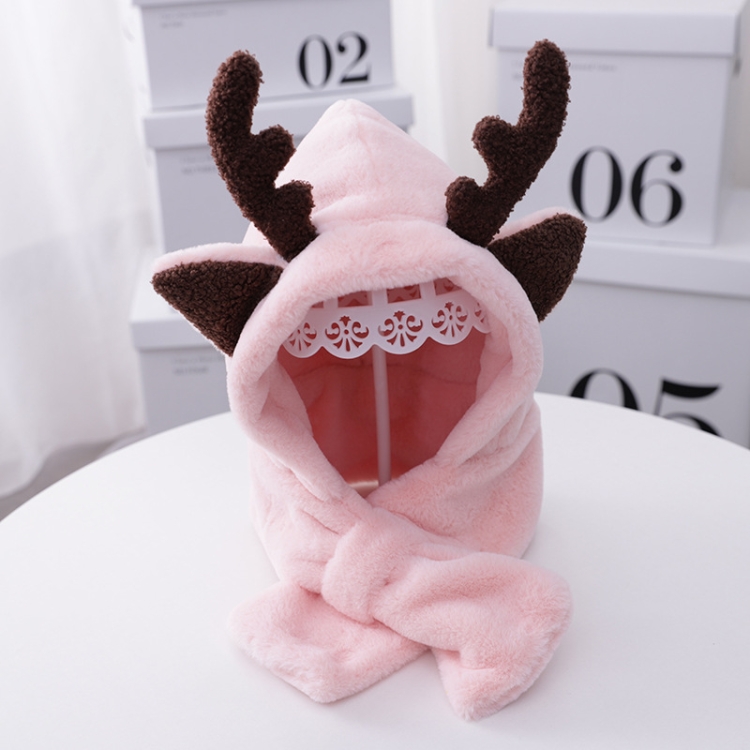 C0224 Antlers Velvet Children Hat Winter Baby Cold-proof Warm One-piece Hat Scarf, Size: Around 52cm(Pink)
C0224 Antlers Velvet Children Hat Winter Baby Cold-proof Warm One-piece Hat Scarf, Size: Around 52cm(Pink)