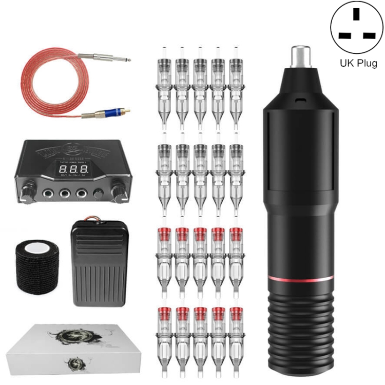 Professional Tattoo Pen Set With Tattoo One Needle Tattoo Power Supply RCA Hook Line Gift Box Set(UK Plug)
Professional Tattoo Pen Set With Tattoo One Needle Tattoo Power Supply RCA Hook Line Gift Box Set(UK Plug)