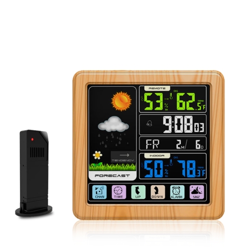 TS-3310 Wireless Weather Clock Multifunctional Color Screen Clock Creative Home Touch Screen Thermometer Wood Grain
TS-3310 Wireless Weather Clock Multifunctional Color Screen Clock Creative Home Touch Screen Thermometer Wood Grain