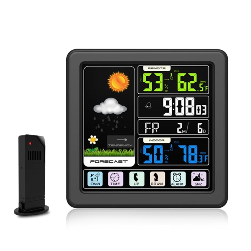 TS-3310 Wireless Weather Clock Multifunctional Color Screen Clock Creative Home Touch Screen Thermometer Black
TS-3310 Wireless Weather Clock Multifunctional Color Screen Clock Creative Home Touch Screen Thermometer Black
