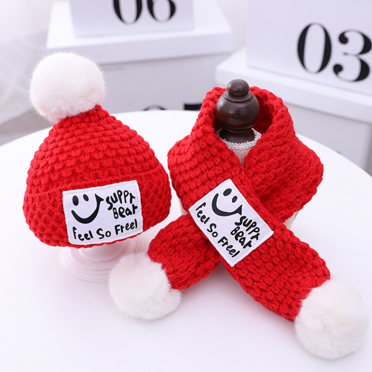 C0108 Smiley Children Knitted Hat Autumn and Winter Baby Woolen Hat Scarf Set(Red)
C0108 Smiley Children Knitted Hat Autumn and Winter Baby Woolen Hat Scarf Set(Red)
