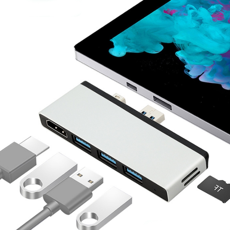 T0409 Multifunctional USB 3.0 HUB Docking Station Network Cable Interface Converter For Microsoft Surface Pro 4 / 5 / 6
T0409 Multifunctional USB 3.0 HUB Docking Station Network Cable Interface Converter For Microsoft Surface Pro 4 / 5 / 6