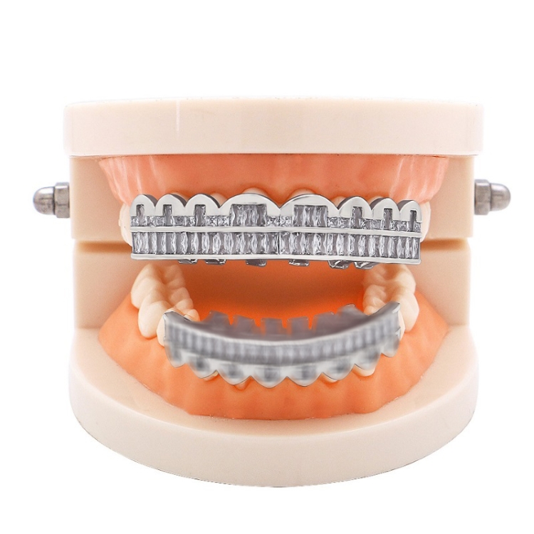 8 Teeth Square Zirconium Gold Teeth Hip Hop Braces, Colour: Silver Upper Teeth
8 Teeth Square Zirconium Gold Teeth Hip Hop Braces, Colour: Silver Upper Teeth