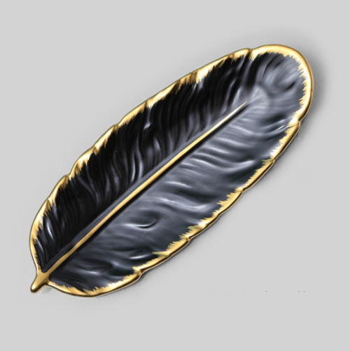 Phnom Penh Ceramic Dessert Plate Feather Plate Banana Leaf Fruit Dried Fruit Storage Tray, Size: Large (Matt Black)
Phnom Penh Ceramic Dessert Plate Feather Plate Banana Leaf Fruit Dried Fruit Storage Tray, Size: Large (Matt Black)