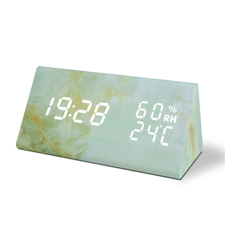 LED Electronic Clock Marble Sound Control Alarm Clock Humidity Triangle Blue Yellow Pattern
LED Electronic Clock Marble Sound Control Alarm Clock Humidity Triangle Blue Yellow Pattern