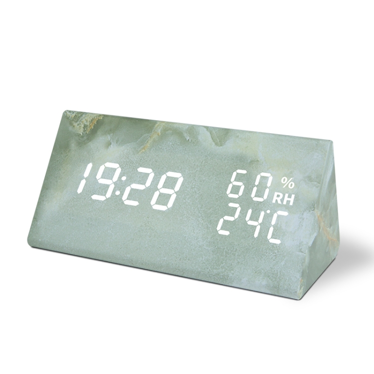LED Electronic Clock Marble Sound Control Alarm Clock Humidity Triangle Gray Pattern
LED Electronic Clock Marble Sound Control Alarm Clock Humidity Triangle Gray Pattern