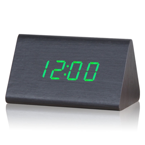 Mute Luminous Electronic Clock Wooden Sound Control Small Triangle Alarm Clock Black Wood Green Light
Mute Luminous Electronic Clock Wooden Sound Control Small Triangle Alarm Clock Black Wood Green Light