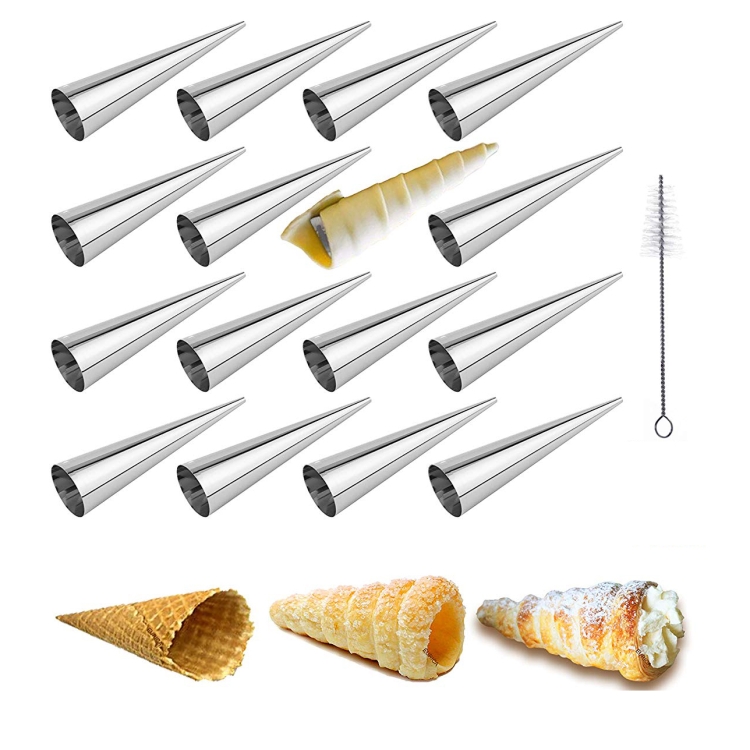 2 Sets 16 in 1 Ice Cream Crispy Mold Set Stainless Steel Conical Roller Croissant Tool
2 Sets 16 in 1 Ice Cream Crispy Mold Set Stainless Steel Conical Roller Croissant Tool
