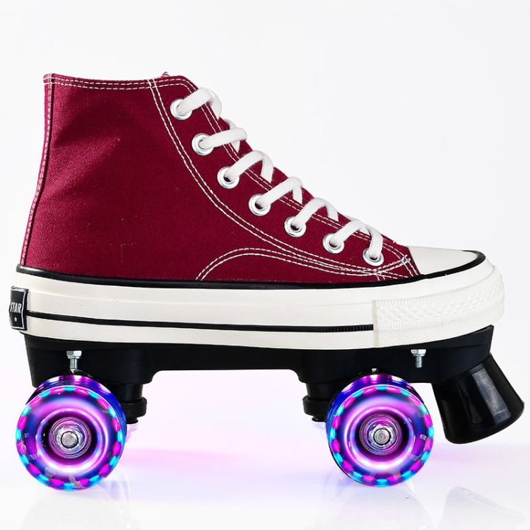 Flash Roller Skates Shoes Adult Children Four-Wheel Canvas Roller Skates Shoes Double Row Roller Skates Shoes, Size: 37(Burgundy + Special Bag)
Flash Roller Skates Shoes Adult Children Four-Wheel Canvas Roller Skates Shoes Double Row Roller Skates Shoes, Size: 37(Burgundy + Special Bag)