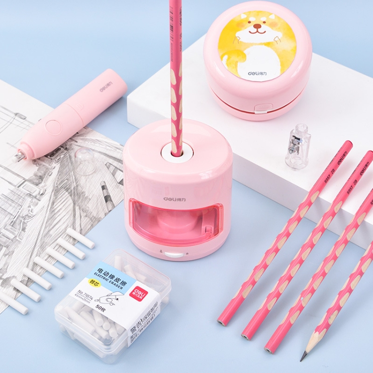 Deli Student Electric Stationery Set Desktop Cleaner/Electric Eraser/Electric Pencil Sharpener(Pink)
Deli Student Electric Stationery Set Desktop Cleaner/Electric Eraser/Electric Pencil Sharpener(Pink)