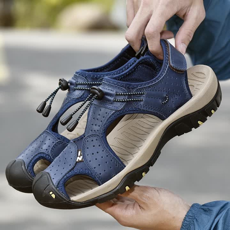 Summer Large Size Men Beach Shoes Leather Breathable Wading Casual Sandals, Size: 46(Blue)
Summer Large Size Men Beach Shoes Leather Breathable Wading Casual Sandals, Size: 46(Blue)