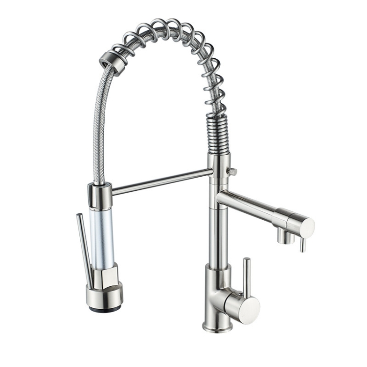 Copper And Nickel Brushed Double Outlet Spring Faucet Rotatable Kitchen Hot And Cold Water Faucet, Specification: Brushed
Copper And Nickel Brushed Double Outlet Spring Faucet Rotatable Kitchen Hot And Cold Water Faucet, Specification: Brushed