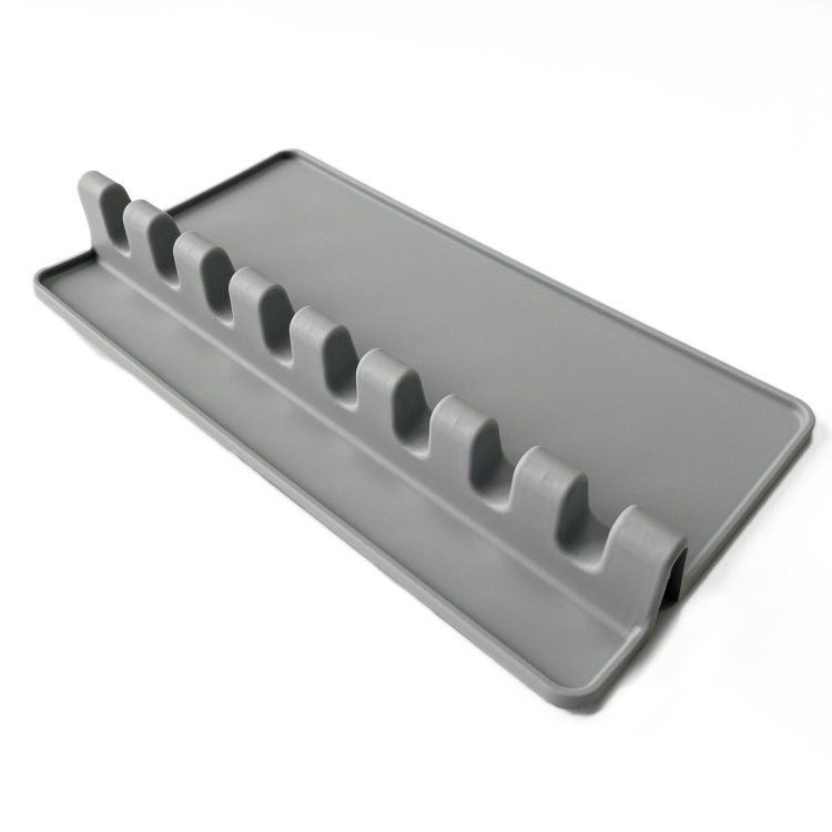 2 PCS Silicone Spoon Holder Kitchen Utensils Anti-Fouling Mat Drain Rack 8 Slot(Gray) 
2 PCS Silicone Spoon Holder Kitchen Utensils Anti-Fouling Mat Drain Rack 8 Slot(Gray)