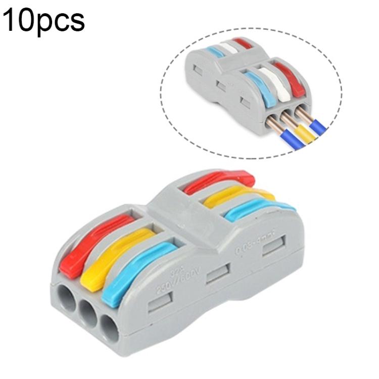 10 PCS SPL-3 3 In 3 Out Colorful Quick Line Terminal Multi-Function Dismantling Wire Connection Terminal
10 PCS SPL-3 3 In 3 Out Colorful Quick Line Terminal Multi-Function Dismantling Wire Connection Terminal