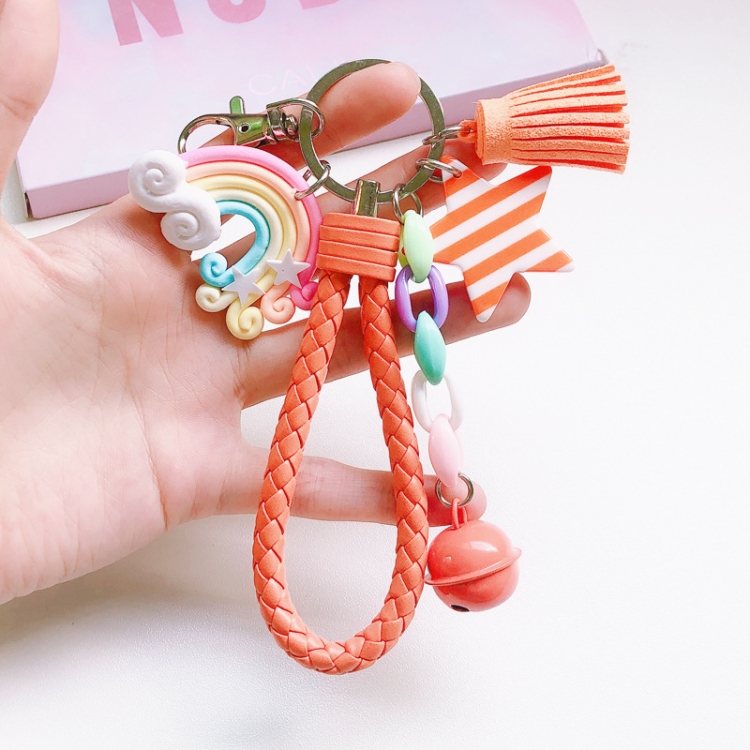 4 PCS Cute Soft Clay Rainbow Keychain Student Schoolbag Lollipop Pendant, Colour: Orange Rope Rainbow
4 PCS Cute Soft Clay Rainbow Keychain Student Schoolbag Lollipop Pendant, Colour: Orange Rope Rainbow