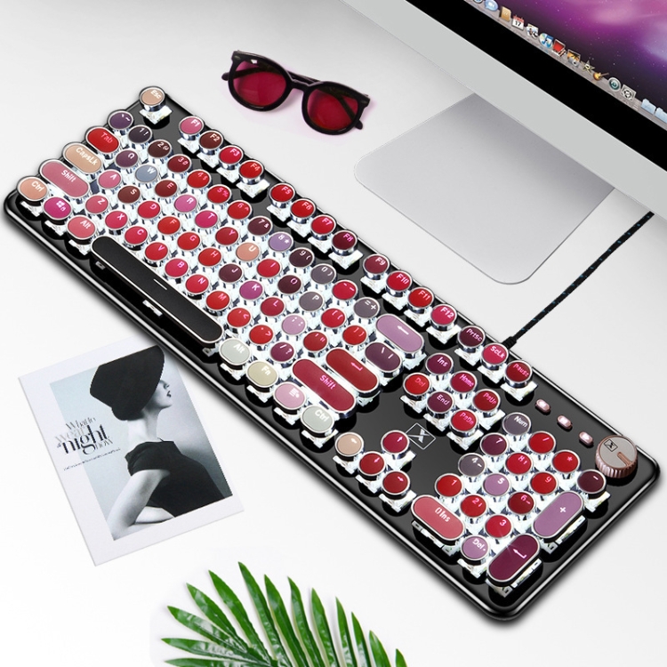 K520 104-Keys Mechanical Lipstick Keyboard Punk Retro Laptop Desktop Keyboard, Cable Length: 1.6m
K520 104-Keys Mechanical Lipstick Keyboard Punk Retro Laptop Desktop Keyboard, Cable Length: 1.6m