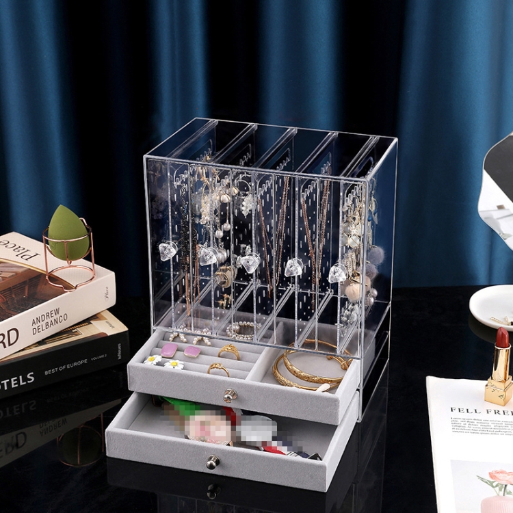 Earrings Necklace Jewelry Storage Box Transparent Large Capacity Jewelry Dressing Table Display Shelf,Style: 5 Doors + 2 Drawers (Transparent)
Earrings Necklace Jewelry Storage Box Transparent Large Capacity Jewelry Dressing Table Display Shelf,Style: 5 Doors + 2 Drawers (Transparent)