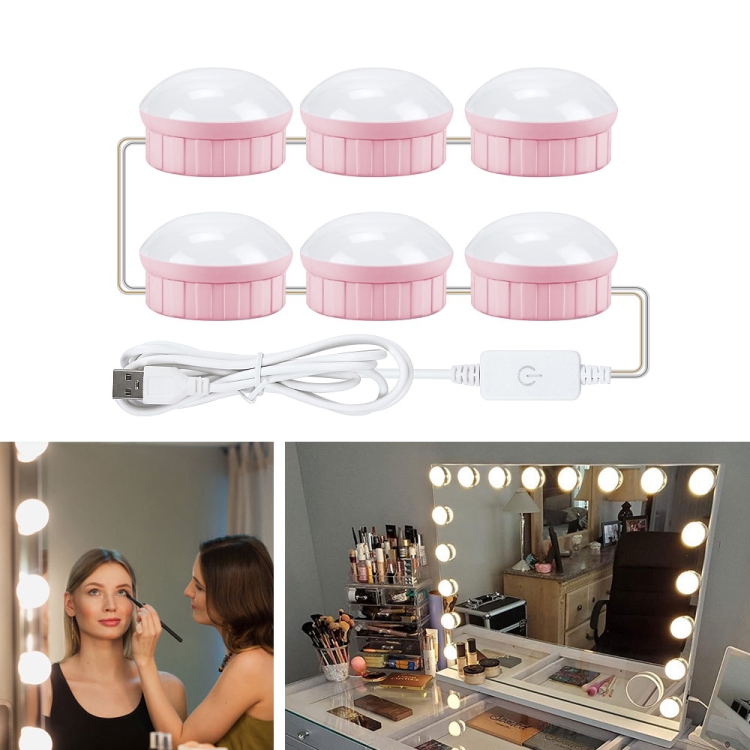 6 LEDs Mirror Front Light Dimmable Makeup Mirror USB Touch Control Light(White Light)
6 LEDs Mirror Front Light Dimmable Makeup Mirror USB Touch Control Light(White Light)