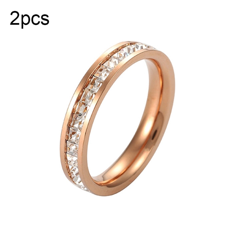 2 PCS Girls Simple Titanium Steel Diamond Ring, Size: US Size 9(Single Row Rose Gold)
2 PCS Girls Simple Titanium Steel Diamond Ring, Size: US Size 9(Single Row Rose Gold)