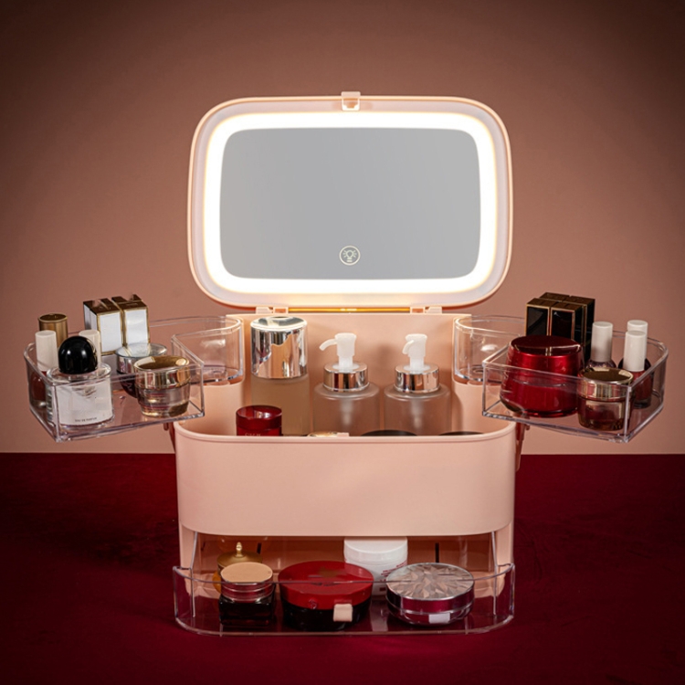 Cosmetic Storage Box Dustproof Skin Care Products Desktop LED With Mirror Shelf, Colour: Pink Large LED Light Model
Cosmetic Storage Box Dustproof Skin Care Products Desktop LED With Mirror Shelf, Colour: Pink Large LED Light Model