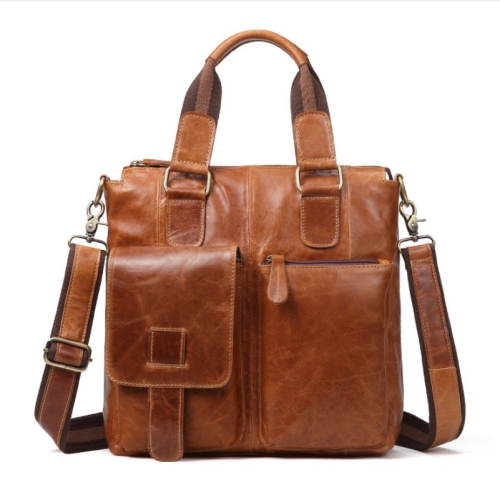 B259 Men Retro Business Handbag Shoulder Messenger Bag, Size: 30x31x8cm(Yellow Crazy Horse)
B259 Men Retro Business Handbag Shoulder Messenger Bag, Size: 30x31x8cm(Yellow Crazy Horse)