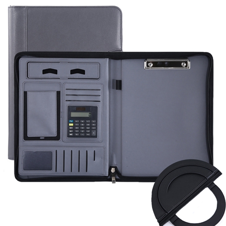 KC601 A4 Multifunctional Portable Folder Business Zipper Bag Leather Folder, Style: No Chargeable With Calculator No Memo Pad (Gray)
KC601 A4 Multifunctional Portable Folder Business Zipper Bag Leather Folder, Style: No Chargeable With Calculator No Memo Pad (Gray)