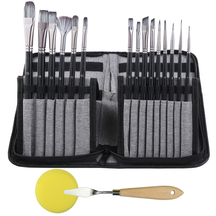 17 in 1 Acrylic Paint Brush Multi-Purpose Nylon Wool Watercolor Paint Brush Art Painting Material Qith Canvas Painting Bag(Black)
17 in 1 Acrylic Paint Brush Multi-Purpose Nylon Wool Watercolor Paint Brush Art Painting Material Qith Canvas Painting Bag(Black)