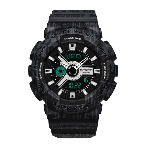 SANDA Three-Pin Luminous Outdoor Waterproof Multifunctional Couple Electronic Watch(Women Line Black)
SANDA Three-Pin Luminous Outdoor Waterproof Multifunctional Couple Electronic Watch(Women Line Black)