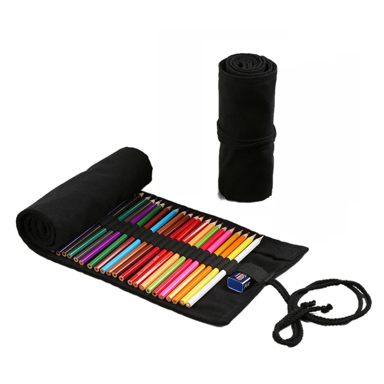 2 PCS 48 Holesk Pure Black Handmade Canvas Roll Pen Bag Large Capacity Boy And Girl Sketch Color Pencil Curtain
2 PCS 48 Holesk Pure Black Handmade Canvas Roll Pen Bag Large Capacity Boy And Girl Sketch Color Pencil Curtain