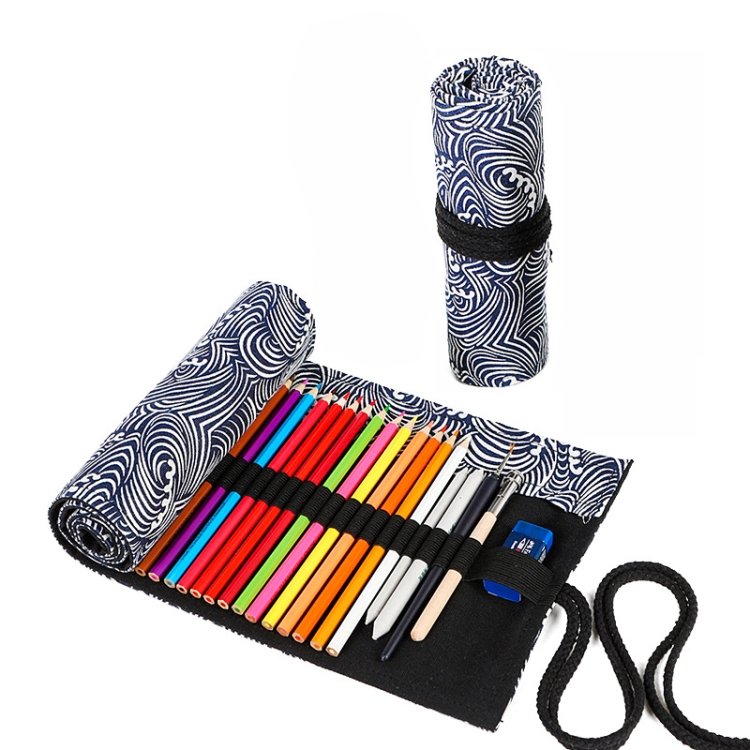 2 PCS 24 Holes Small Waves Printed Canvas Pen Curtain Large Capacity Roller Pen Bag Sketch Color Pencil Stationery Box
2 PCS 24 Holes Small Waves Printed Canvas Pen Curtain Large Capacity Roller Pen Bag Sketch Color Pencil Stationery Box