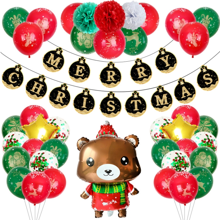 Christmas Decoration Bronzing Print Flag Pull Balloon Set, Style: Christmas Bear
Christmas Decoration Bronzing Print Flag Pull Balloon Set, Style: Christmas Bear