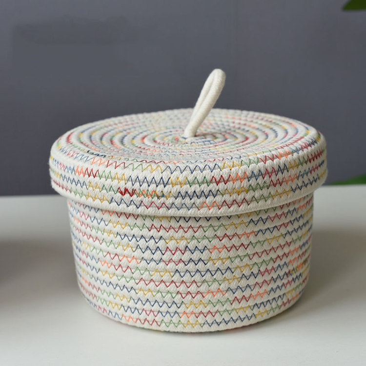 Cotton Rope Storage Basket Storage Frame Woven Foldable Basket Bedside Rattan Storage Basket, Specification: 18 x 12cm(Round White)
Cotton Rope Storage Basket Storage Frame Woven Foldable Basket Bedside Rattan Storage Basket, Specification: 18 x 12cm(Round White)