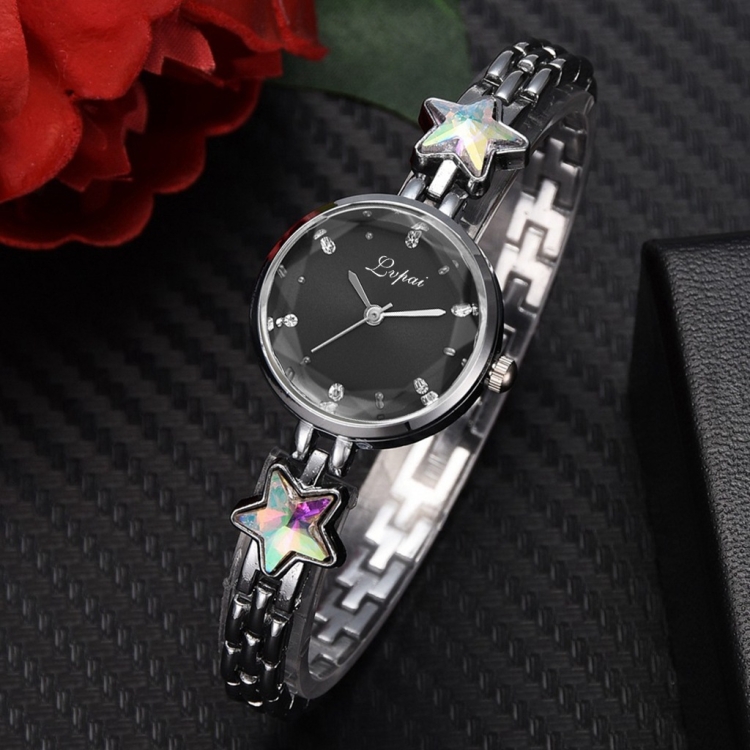 Lvpai P866 Diamond Five-Pointed Star Bracelet Watch Ladies Alloy Quartz Watches(Silver Black)
Lvpai P866 Diamond Five-Pointed Star Bracelet Watch Ladies Alloy Quartz Watches(Silver Black)