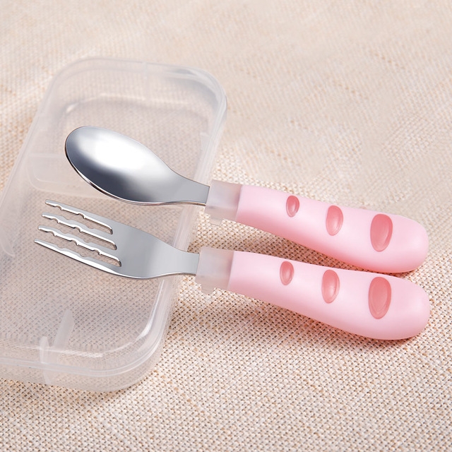 Tumama Baby Feeding Spoon Fork Set Stainless Steel Toddler Infant Tableware(Pink)
Tumama Baby Feeding Spoon Fork Set Stainless Steel Toddler Infant Tableware(Pink)