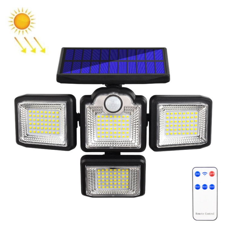 TG-TY085 Solar 4-Head Rotatable Wall Light with Remote Control Body Sensing Outdoor Waterproof Garden Lamp, Style: 192 LED Integrated
TG-TY085 Solar 4-Head Rotatable Wall Light with Remote Control Body Sensing Outdoor Waterproof Garden Lamp, Style: 192 LED Integrated