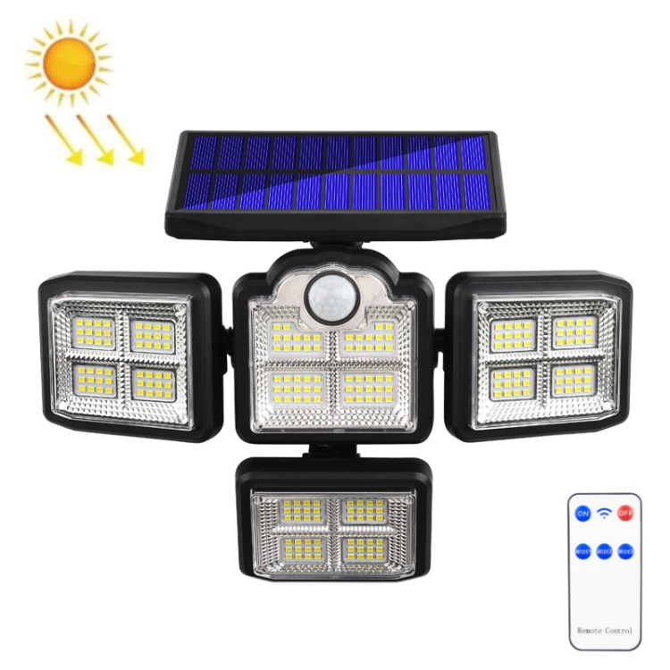 TG-TY085 Solar 4-Head Rotatable Wall Light with Remote Control Body Sensing Outdoor Waterproof Garden Lamp, Style: 198 LED Integrated
TG-TY085 Solar 4-Head Rotatable Wall Light with Remote Control Body Sensing Outdoor Waterproof Garden Lamp, Style: 198 LED Integrated