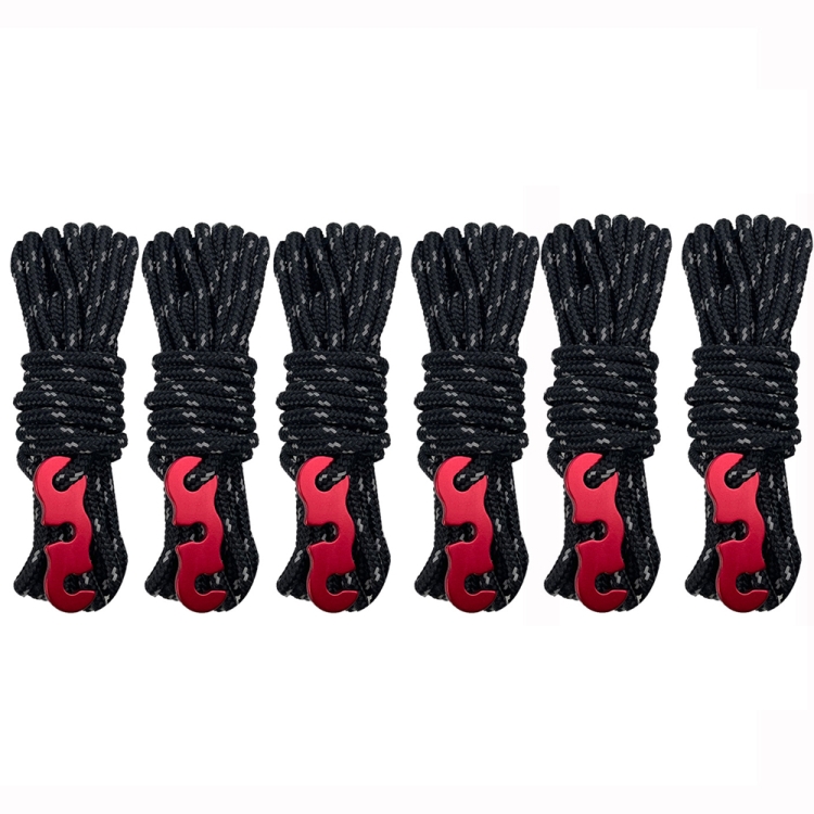 4m x 6 Rolls Outdoor Camping Tent Canopy Wind Rope Luminous Multi-Function Wind Rope Buckle Tent Fixed Rope( S Buckle-Black)
4m x 6 Rolls Outdoor Camping Tent Canopy Wind Rope Luminous Multi-Function Wind Rope Buckle Tent Fixed Rope( S Buckle-Black)
