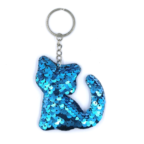 10 PCS PET Sequins Reflective Cat Keychain Bag Car Pendant, Colour: Sky Blue
10 PCS PET Sequins Reflective Cat Keychain Bag Car Pendant, Colour: Sky Blue