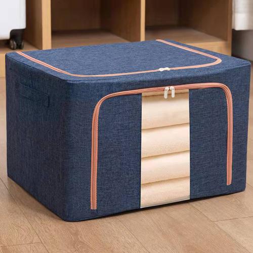 100L 60x42x40cm Fabric Steel Frame Quilt Clothing Storage Box Cotton Linen Storage Bag with Window(Navy Blue)
100L 60x42x40cm Fabric Steel Frame Quilt Clothing Storage Box Cotton Linen Storage Bag with Window(Navy Blue)