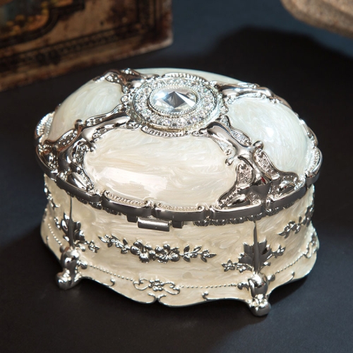 Metal Oval Diamond Jewelry Storage Box Birthday Wedding Gift, Size: 11x7.5x7cm(Silver White)
Metal Oval Diamond Jewelry Storage Box Birthday Wedding Gift, Size: 11x7.5x7cm(Silver White)