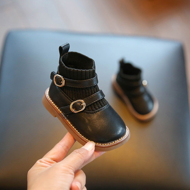 Baby Soft Sole Leather Shoes Children Knitted Stitching Short Boots, Size: 15(Black)
Baby Soft Sole Leather Shoes Children Knitted Stitching Short Boots, Size: 15(Black)