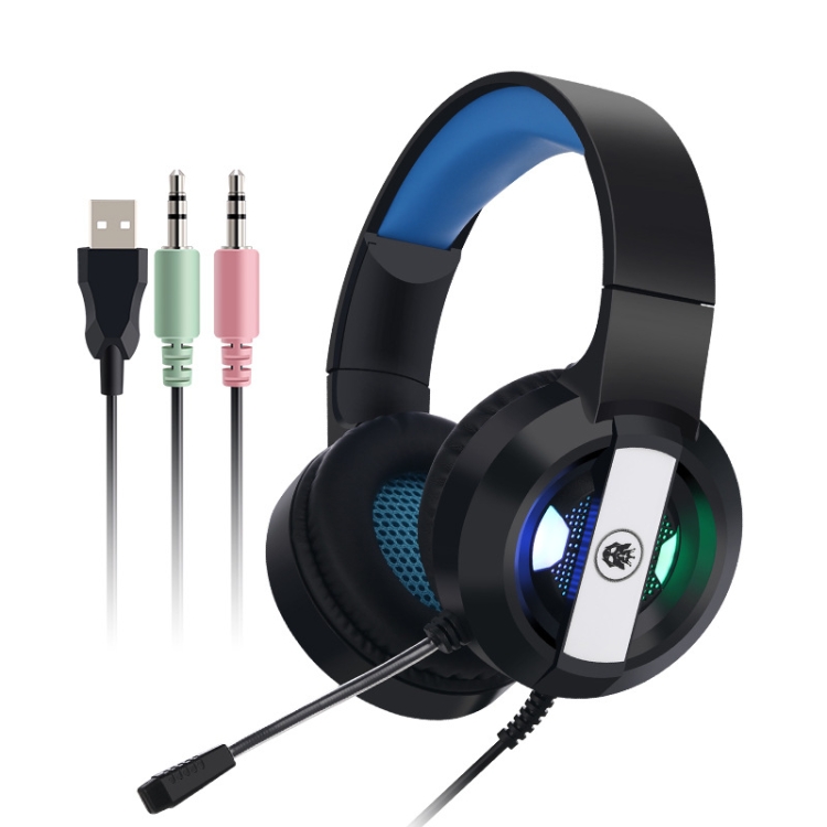 Salar S300 RGB Luminous Wired Computer Online Game Headset, Colour: 3.5mm + USB 3 Plug Black Blue
Salar S300 RGB Luminous Wired Computer Online Game Headset, Colour: 3.5mm + USB 3 Plug Black Blue