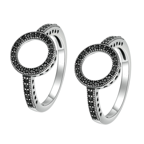 2 PCS Real 925 Sterling Silver Lucky Circle Diamond Halo Rings, Ring Size:8(Black)
2 PCS Real 925 Sterling Silver Lucky Circle Diamond Halo Rings, Ring Size:8(Black)