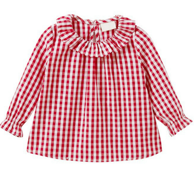 Spring and Autumn Girl Doll Collar Long Sleeve Plaid Shirt, Color:Red(104 Yards)
Spring and Autumn Girl Doll Collar Long Sleeve Plaid Shirt, Color:Red(104 Yards)