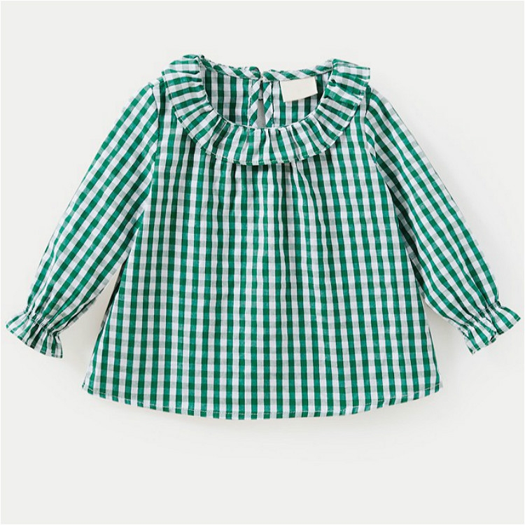 Spring and Autumn Girl Doll Collar Long Sleeve Plaid Shirt, Color:Dark Green(86 Yards)
Spring and Autumn Girl Doll Collar Long Sleeve Plaid Shirt, Color:Dark Green(86 Yards)