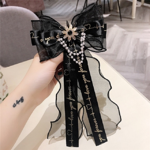 Women Pearl Diamond Lace Bow Tie Letter Bow-knot Brooch Clothing Accessories(Black)
Women Pearl Diamond Lace Bow Tie Letter Bow-knot Brooch Clothing Accessories(Black)
