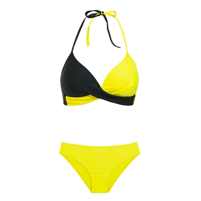 2 PCS Sexy Split Color Matching Bikini Swimsuit, Size:XL(Yellow+Black)
2 PCS Sexy Split Color Matching Bikini Swimsuit, Size:XL(Yellow+Black)