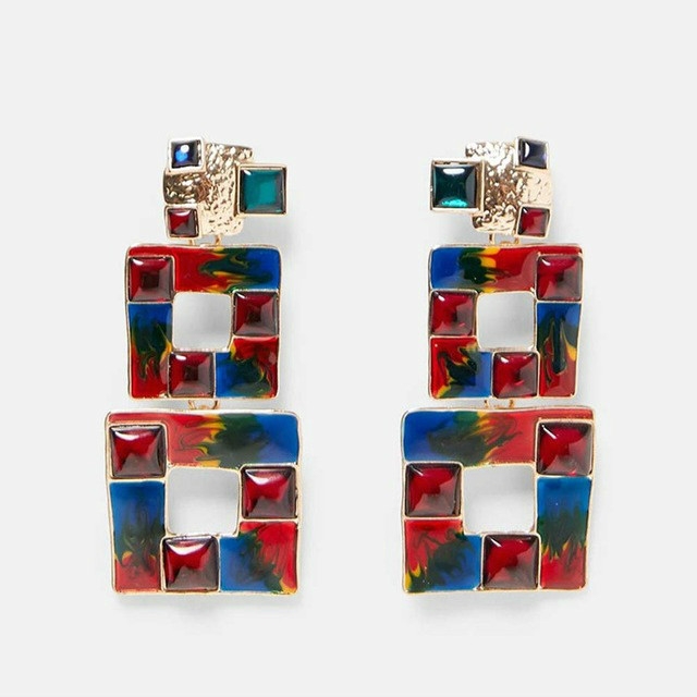 Atmospheric Colorful Geometric Metal Earrings
Atmospheric Colorful Geometric Metal Earrings